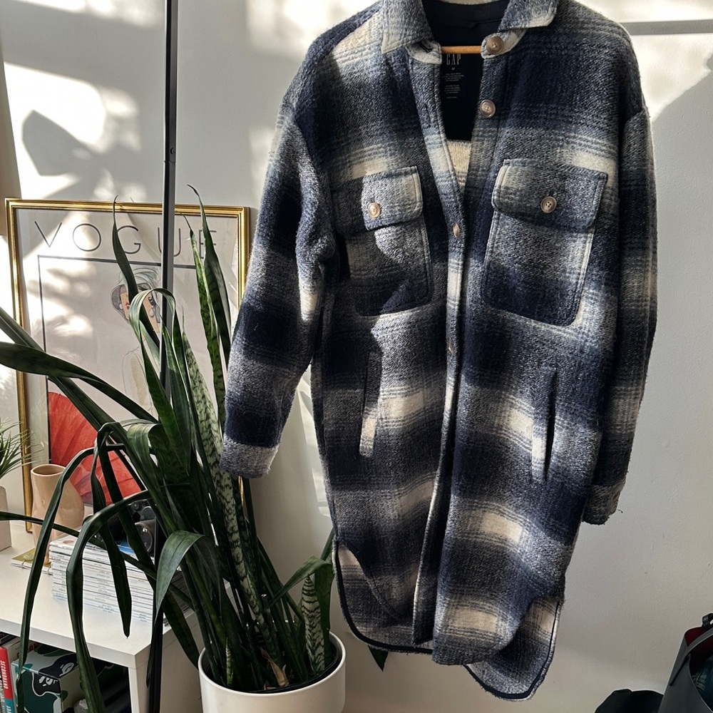Plaid Long Coat with Pockets
